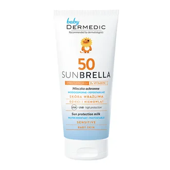 Dermedic Sunbrella Baby, Schutzmilch, Lichtschutzfaktor 50, ab 1 Monat, mit Vitamin D3-Vorstufe, 100 g